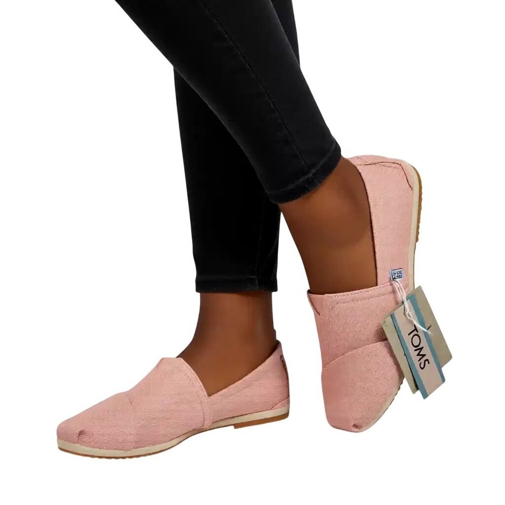 TOMS Alpargata Peach Blush Heritage Canvas Women's Flats Shoes Size 6 NIB